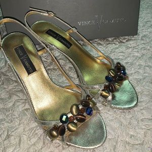 Vince Camuto Gold Rhinestone Heels